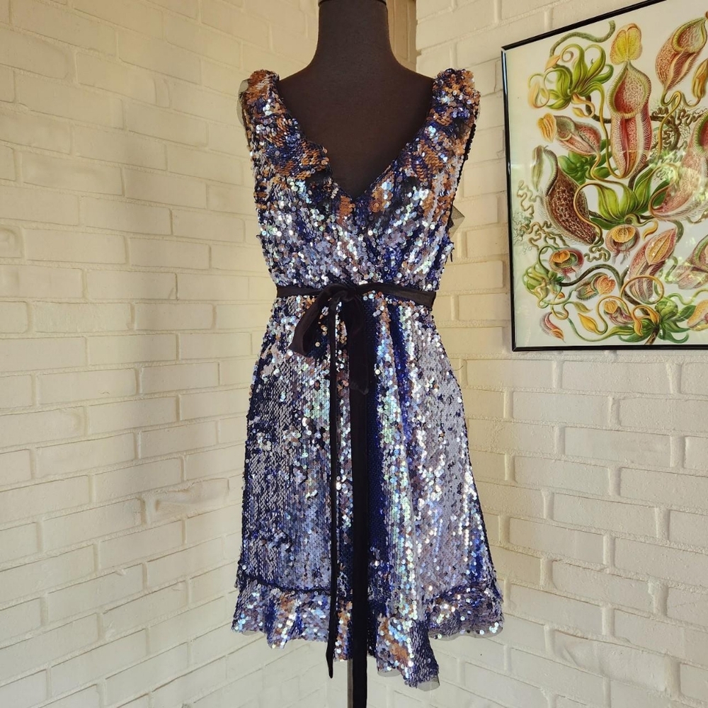 NWT Free People Siren Sequin Mini Dress.  Purple size 8